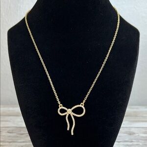 Talbots Elegant Gold Bow Necklace